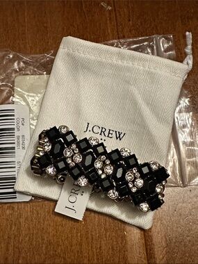 J. Crew Gold and Black Crystal Stretch Bracelet